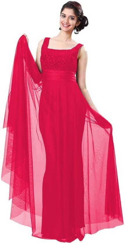 Buy Dusty Pink Sequins Embroidered Net Evening Gown Online | Samyakk